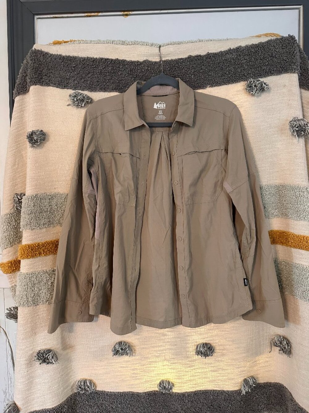 REI Co-op Sahara Long Sleeve Convertible Hiking Shirt Tan Khaki - Women's XS